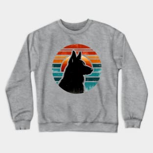 German Shepherd Dog Vintage Distressed Sunset Crewneck Sweatshirt